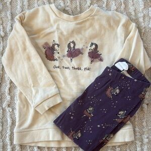 H&M Cream and Purple Kids Matching Set